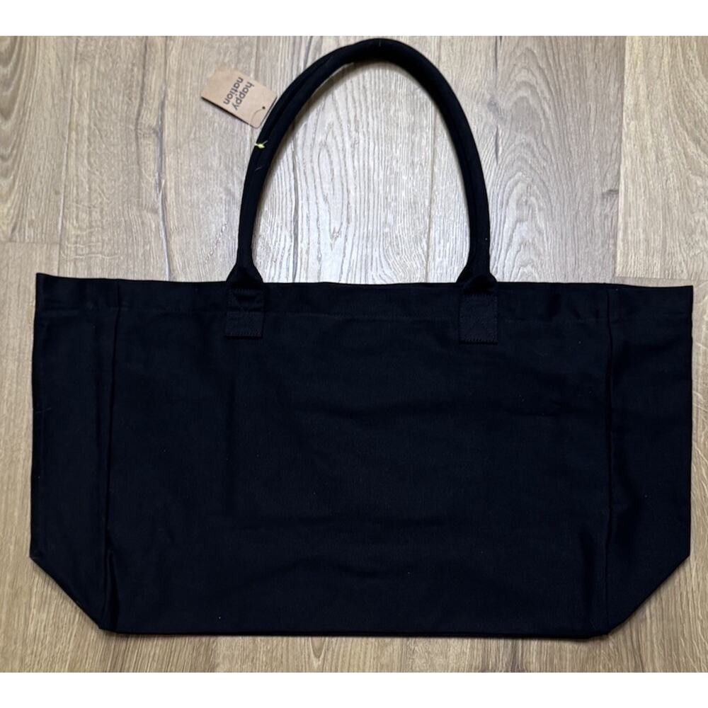 Victoria’s Secret Tote Bag Happy Nation Canvas Large Colorful Zip Travel NEW - Picture 3 of 5